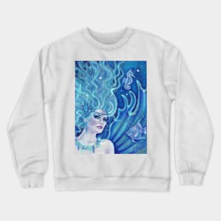 Pontomedusa sea queen goddess by Renee Lavoie Crewneck Sweatshirt